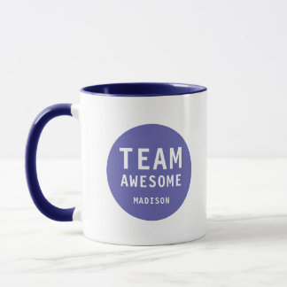 Caneca Funny Team Awesome Purple Personalized Name