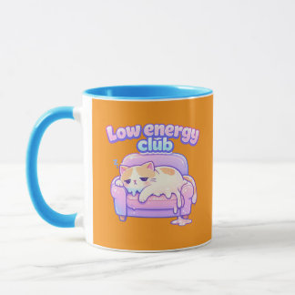 Caneca Funny Tired Cute Cat Melting on Chair Coffee Mug