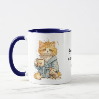 Caneca Funny Tired Orange Cat Coffee Mug Custom Name Quot