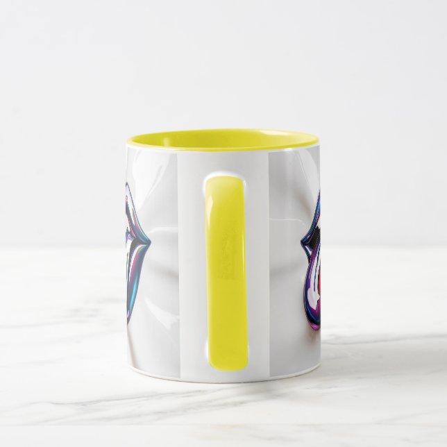 Caneca Funny Tongue Out Lips Mug Design (Alça)