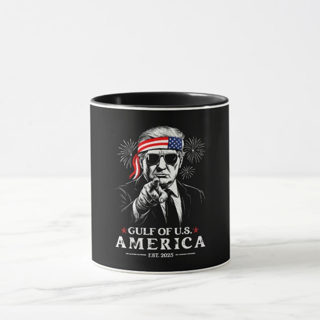 Caneca Funny Trump Golfo Dos EUA 2025 4 De Julho (Centro)
