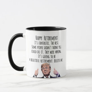 Caneca Funny Trump Retirement, MAGA Political Humor