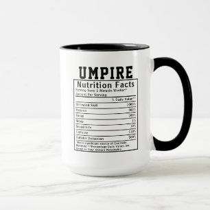 Caneca Funny Umpire Nutrition Facts Sports Oficial Gift