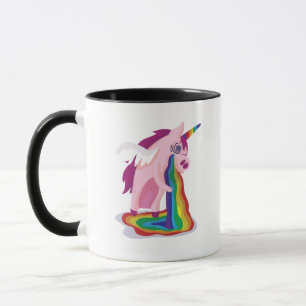 Caneca Funny Unicorn Vomitando Rainbows Doente Gag Novelt