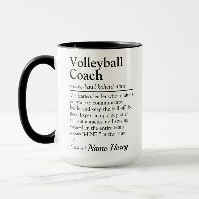 Caneca Funny Volleyball Coach Definition Custom Gift (Esquerda)