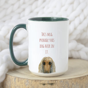 Caneca Funny Watercolor 100% Afegão Hound Custom Dog Name