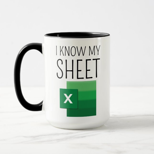 Caneca Funny Work Colleague Spreadsheet Gift Coffee Mug,  (Esquerda)