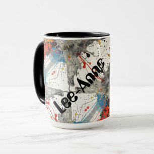 Caneca Fusão artística de folha e pincelada de prata