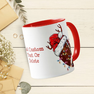 Caneca Futebol Americano ELF Santa Chapéu Luz de Natal