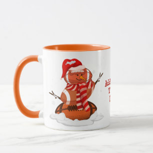 Caneca Futebol Americano Natal Boneco de Neve Bola de Nev