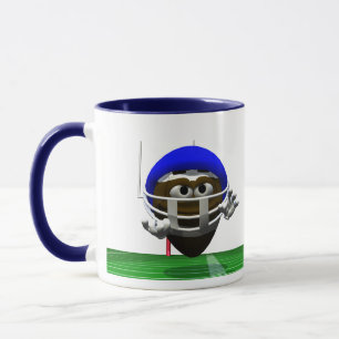 Caneca Futebol de animação engraçado num capacete