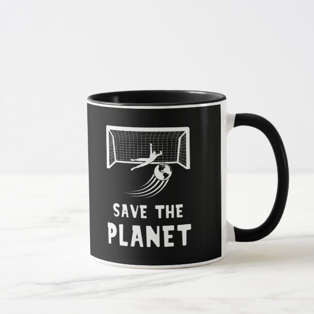 Caneca Futebol de futebol Dia da Terra Salvar o planeta (Direita)