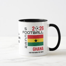 Caneca Futebol de GHANA - Personalizado 2026 A QUALQUER A