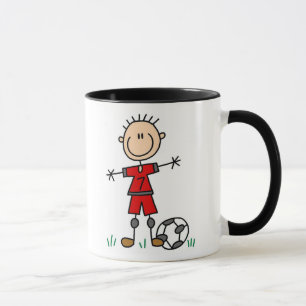 Caneca Futebol uniforme vermelho do menino