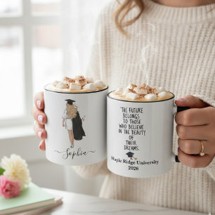 Caneca Futuro Pertence aos Sonhadores Nome de Conclusão d