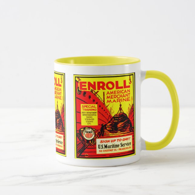 Caneca Fuzileiro naval mercante americano - registre (Direita)