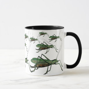 Caneca Gafanhotos do vintage, Katydids, grilos de Bush