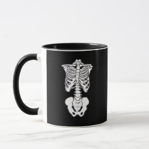 Caneca Gaiola de Rib do Esqueleto de Halloween
