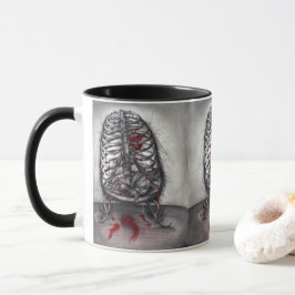 Caneca Gaiola Vazia Costelas Humanas Arte Gótica Surreali