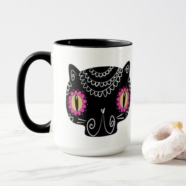Caneca Gaivota Gaivota Dia dos Mortos (Com Donut)