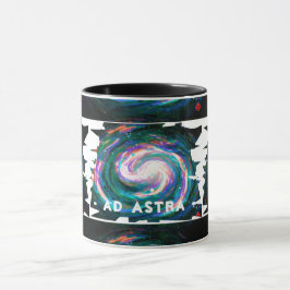 Caneca Galáxia pintada manualmente com o seu texto