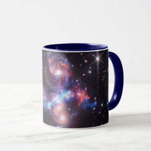Caneca Galáxias Quintet de Stephan   Hubble e JWST