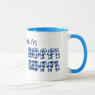 Caneca Galês Coffee Mug: Hoffi Coffi, Blue Check Gingham