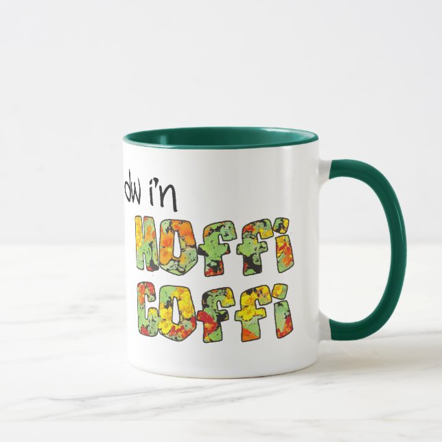 Caneca Galês Coffee Mug: Hoffi Coffi, Nastutiums Patterno (Direita)