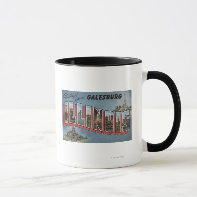 Caneca Galesburg, Illinois - Cenas com Letra Grande (Direita)