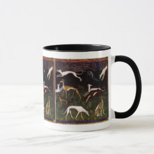 Caneca Galgos medievais nas madeiras profundas