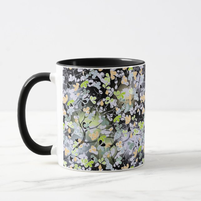 Caneca Galhos de primavera de abstrato sem costura folhas (Esquerda)