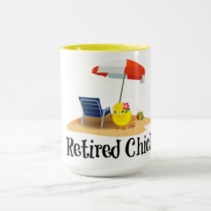 Caneca Galinha Aposentada na Praia