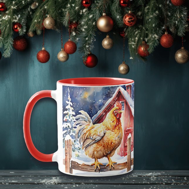 Caneca Galinha de Natal Bastante Russo (Criador carregado)