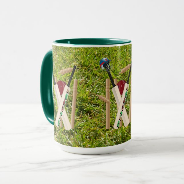 Caneca Galinhas De Críquete Na Grama Verde, (Frente Esquerda)