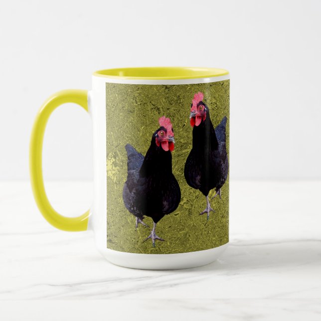 Caneca Galinhas Negras ouros, Mug De Café (Esquerda)