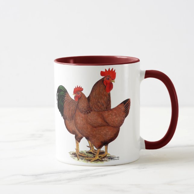 Caneca Galinhas Vermelhas de Produção (Direita)