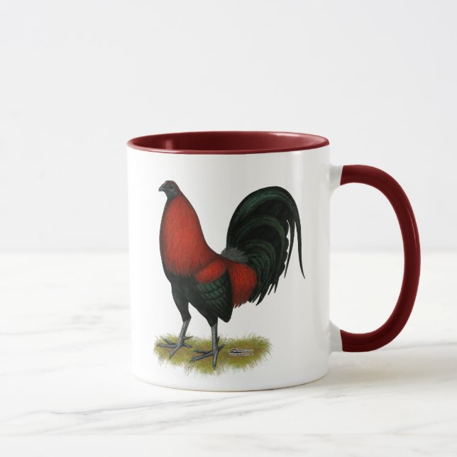 Caneca Galo americano do vermelho do preto do BB do jogo (Direita)