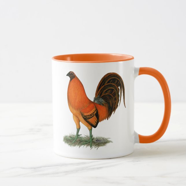 Caneca Galo Combatente Ginger Vermelho (Direita)