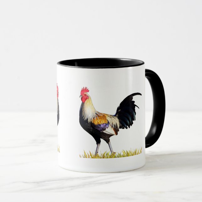 Caneca Galo dourado bonito de Gamcock do americano de (Frente Esquerda)