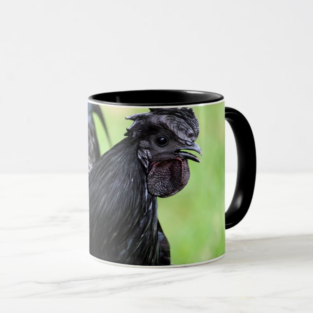 Caneca Galo preto de Ayam Cemani (Frente Esquerda)