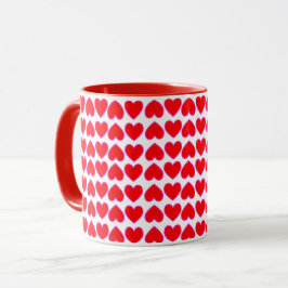 Caneca Galore Romântico dos Corações Vermelhos Inteiros