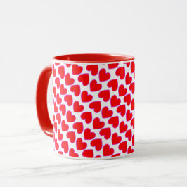 Caneca Galore Romântico dos Corações Vermelhos Inteiros