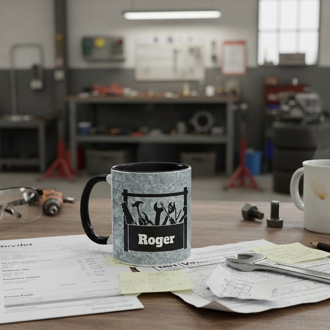 Caneca Galvanized metal with toolbox personalized (Criador carregado)