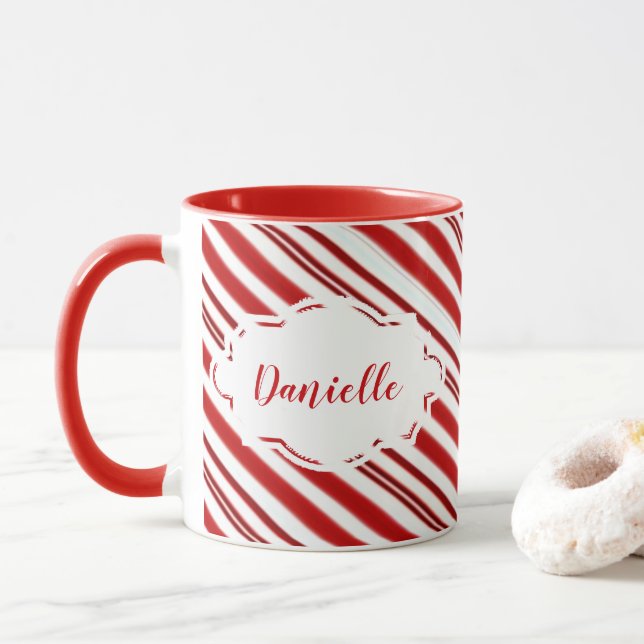 Caneca Gama de doces de hortelã-pimenta personalizada (Com Donut)