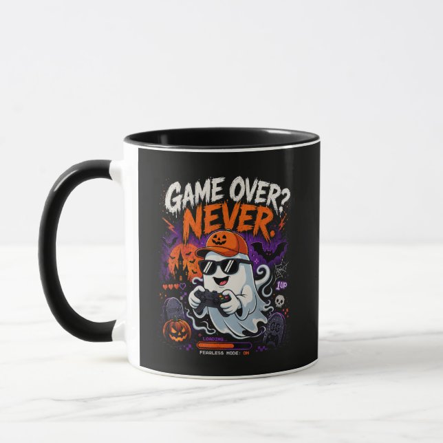 Caneca Game Over Nunca Divertido Fantasma de Halloween do (Esquerda)