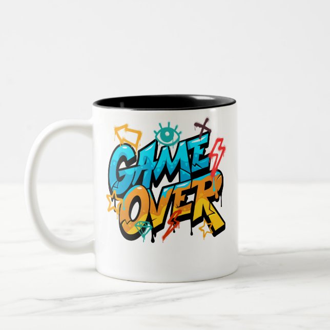 Caneca Game Over – Xícara de Gamer Clássico com Es (Esquerda)