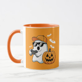 Caneca Gamer Ghost Pumpkin Controller Halloween Cool