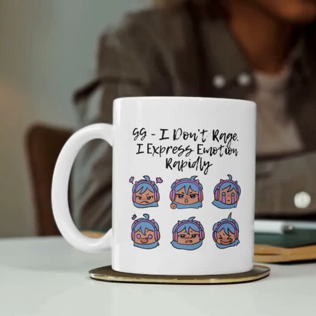 Caneca Gamer Girl I Don’t Rage Kawaii Gaming Humor (Criador carregado)