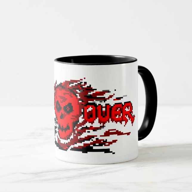 Caneca Gamer Mug - Crânio Apelente De 8 Bits - JOGO SOBRE (Frente Esquerda)
