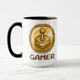 Caneca Gamer Pixel Joystick Emblem - Retro Gaming